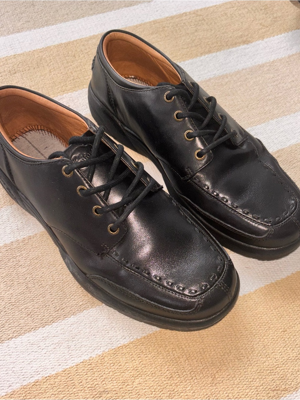 Dr. Comfort Eric 9.5 Men's Black Leather Lace-Up Casual Shoes